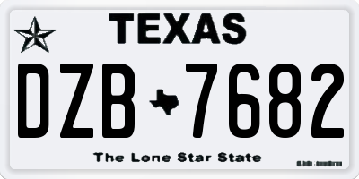 TX license plate DZB7682