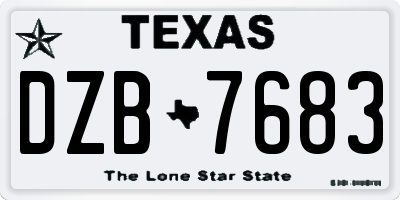TX license plate DZB7683