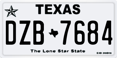 TX license plate DZB7684