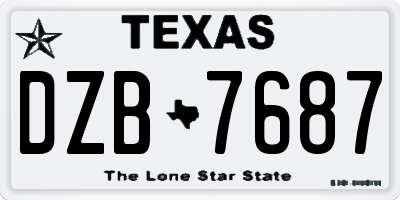 TX license plate DZB7687