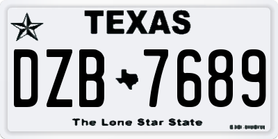 TX license plate DZB7689