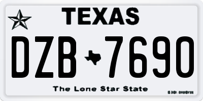TX license plate DZB7690