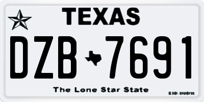 TX license plate DZB7691