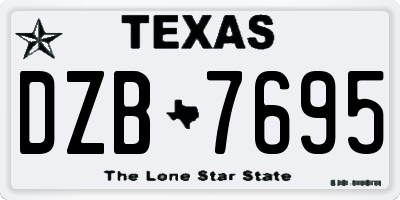 TX license plate DZB7695