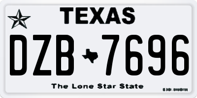TX license plate DZB7696