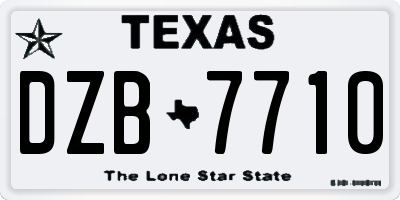 TX license plate DZB7710