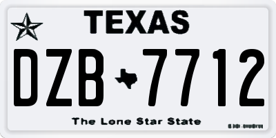 TX license plate DZB7712