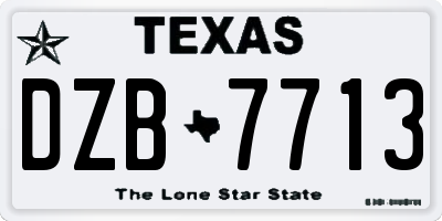 TX license plate DZB7713