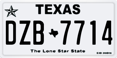 TX license plate DZB7714