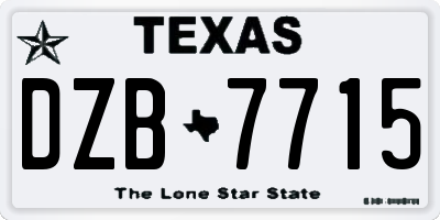 TX license plate DZB7715