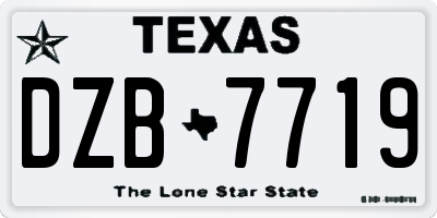 TX license plate DZB7719
