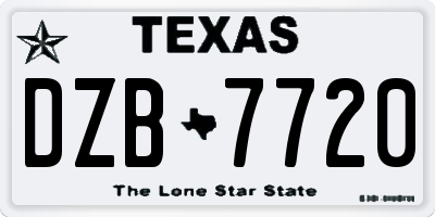 TX license plate DZB7720