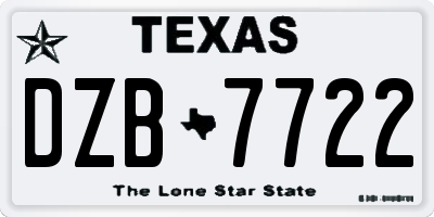 TX license plate DZB7722