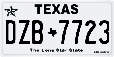 TX license plate DZB7723