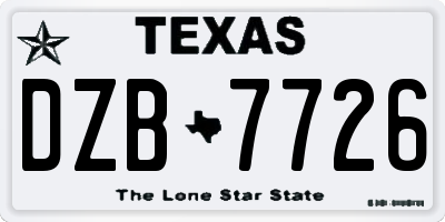 TX license plate DZB7726