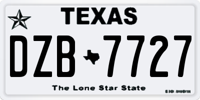 TX license plate DZB7727