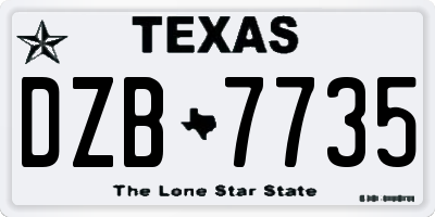 TX license plate DZB7735