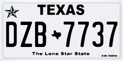 TX license plate DZB7737