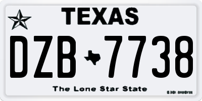 TX license plate DZB7738