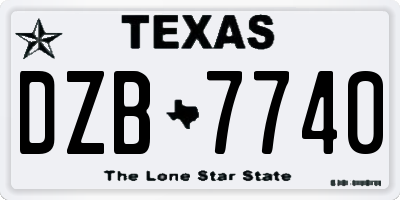 TX license plate DZB7740