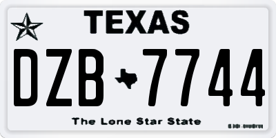 TX license plate DZB7744