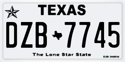 TX license plate DZB7745