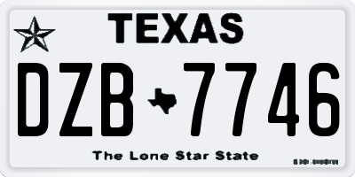 TX license plate DZB7746