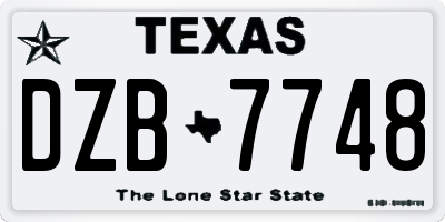 TX license plate DZB7748