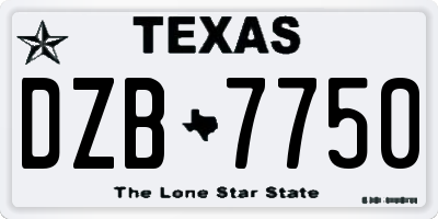 TX license plate DZB7750