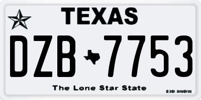 TX license plate DZB7753