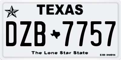 TX license plate DZB7757