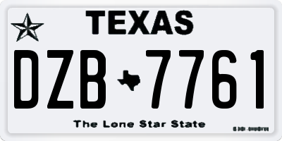 TX license plate DZB7761