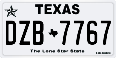 TX license plate DZB7767