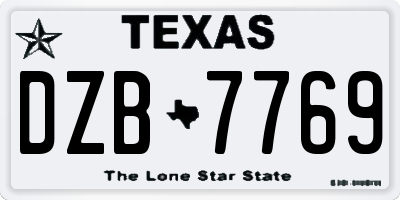 TX license plate DZB7769