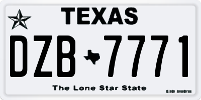 TX license plate DZB7771