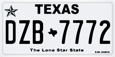TX license plate DZB7772