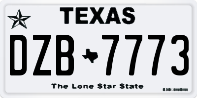 TX license plate DZB7773