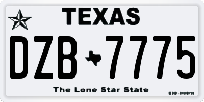 TX license plate DZB7775