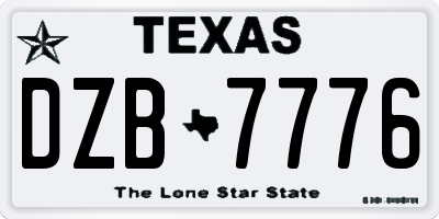 TX license plate DZB7776