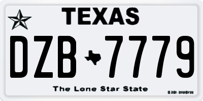 TX license plate DZB7779
