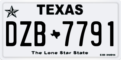 TX license plate DZB7791