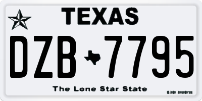 TX license plate DZB7795
