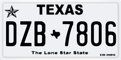 TX license plate DZB7806