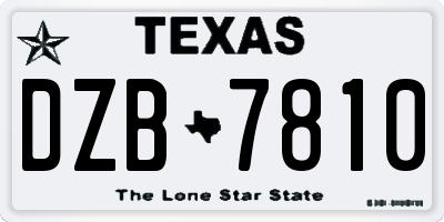 TX license plate DZB7810