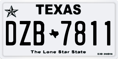 TX license plate DZB7811