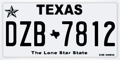 TX license plate DZB7812
