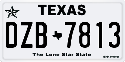 TX license plate DZB7813