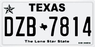 TX license plate DZB7814
