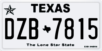 TX license plate DZB7815