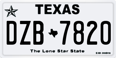 TX license plate DZB7820